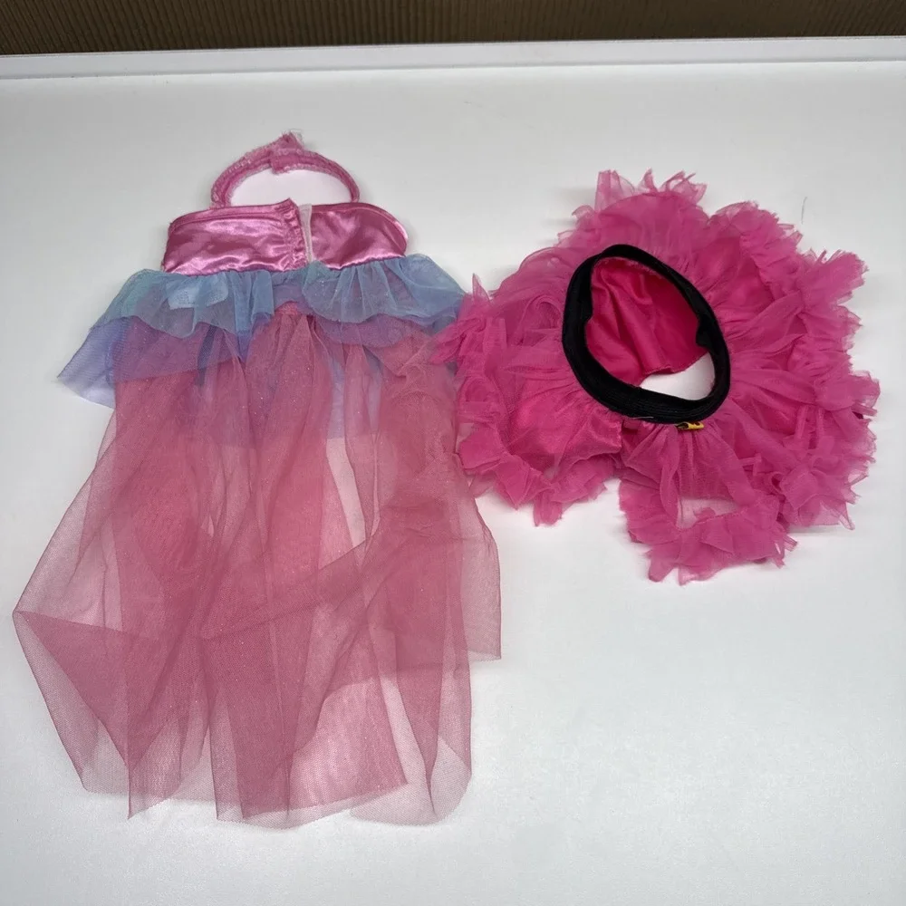 Build A Bear Beary Fairy Friends Rainbow Unicorn Dress Pink Sequins & Tutu lot